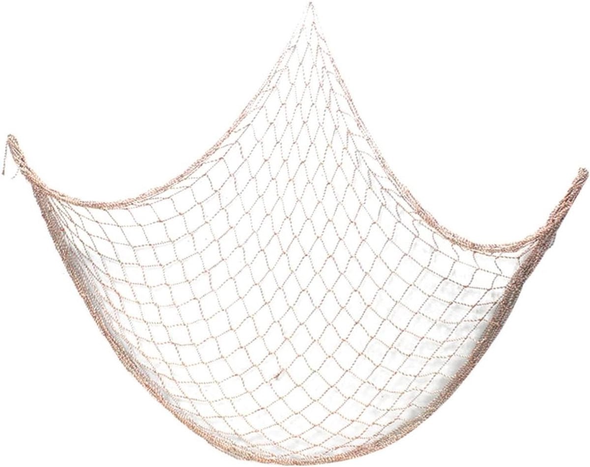 Hangend Visnet Decoratie in Mediterrane Stijl - Fotolijst Net voor Muurdecoratie - Roségoud - 100 x 200 cm