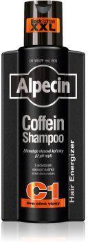 Alpecin Coffein Shampoo C1 Black Edition champô de cafeína para homens para estimular crescimento de cabelo 375 ml. Coffein Shampoo C1 Black Edition