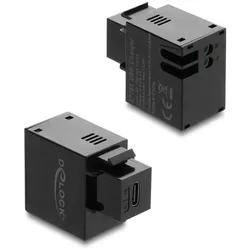 DELOCK Keystone Modul mit USB-C Ladebuchse 2,1 A schwarz