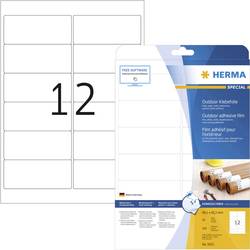 Herma 9533 Folien-Etiketten 99.1 x 42.3 mm Polyethylenfolie Weiß 120 St. Permanent haftend Farblaserdrucker, Laserdrucker, Farbkopierer, Kopierer,