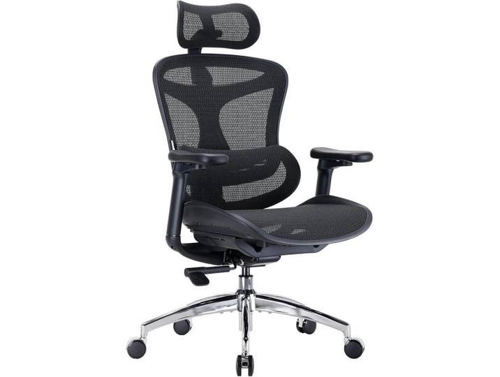 Bürostuhl Doro C300 Schwarz mit Lordosenstütze, 59x77x39 cm, Büromöbel, Bürostühle, Drehstühle