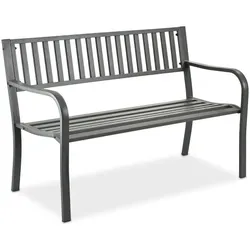 Relaxdays Gartenbank aus Metall Grau