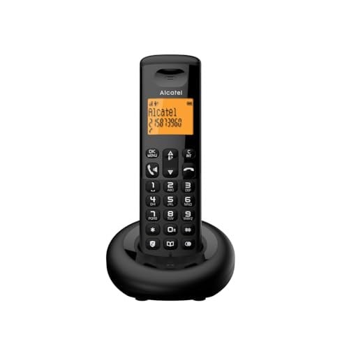 Alcatel E260 Draadloze DECT-telefoon met luidsprekerfunctie en belleridentificatie - Zwart