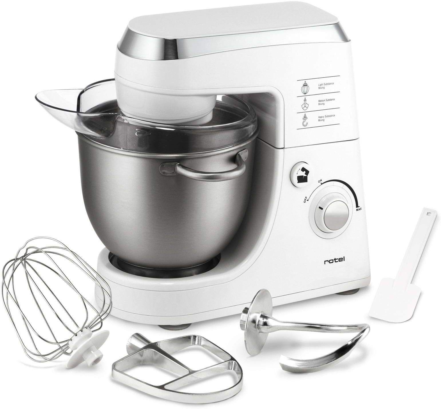 Rotel Küchenmaschine "Küchenmaschine Power Mix 441", silber (silberfarben), Küchenmaschinen, Küchenmaschine silberfarben Einheitsgröße