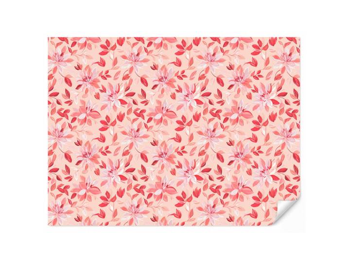 OnlyWow Tapete - Botanisch - Blumen - Rot - 260x200 cm, Koralle, Papier, Rechteckig, 260x200 cm, Tapeten & Wandverkleidungen, Vliestapeten