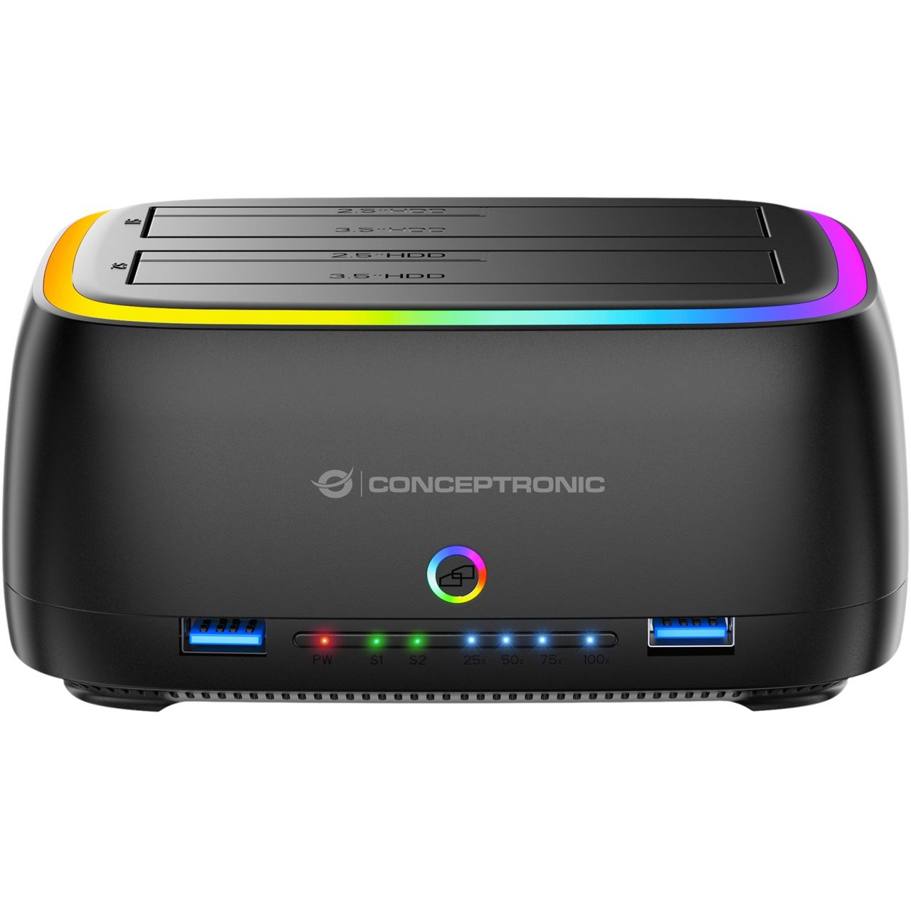 Conceptronic Festplattengehäuse 2.5/3.5"HDD/SSD 2xUSB-A sw