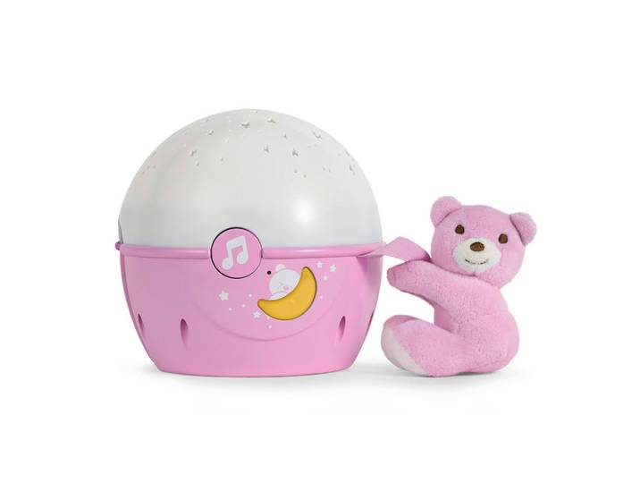Chicco Nachtlicht, Rosa, Weiss, Kunststoff, Textil, 16x20.8x26 cm, Farbwechsler, Mikrofonsteuerung, Sternenhimmel, Lampen & Leuchten, Innenbeleuchtung, Kinderlampe