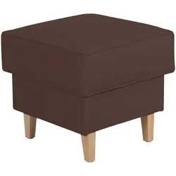 HOCKER Karlen Bezug Kunstleder Buche natur / braun