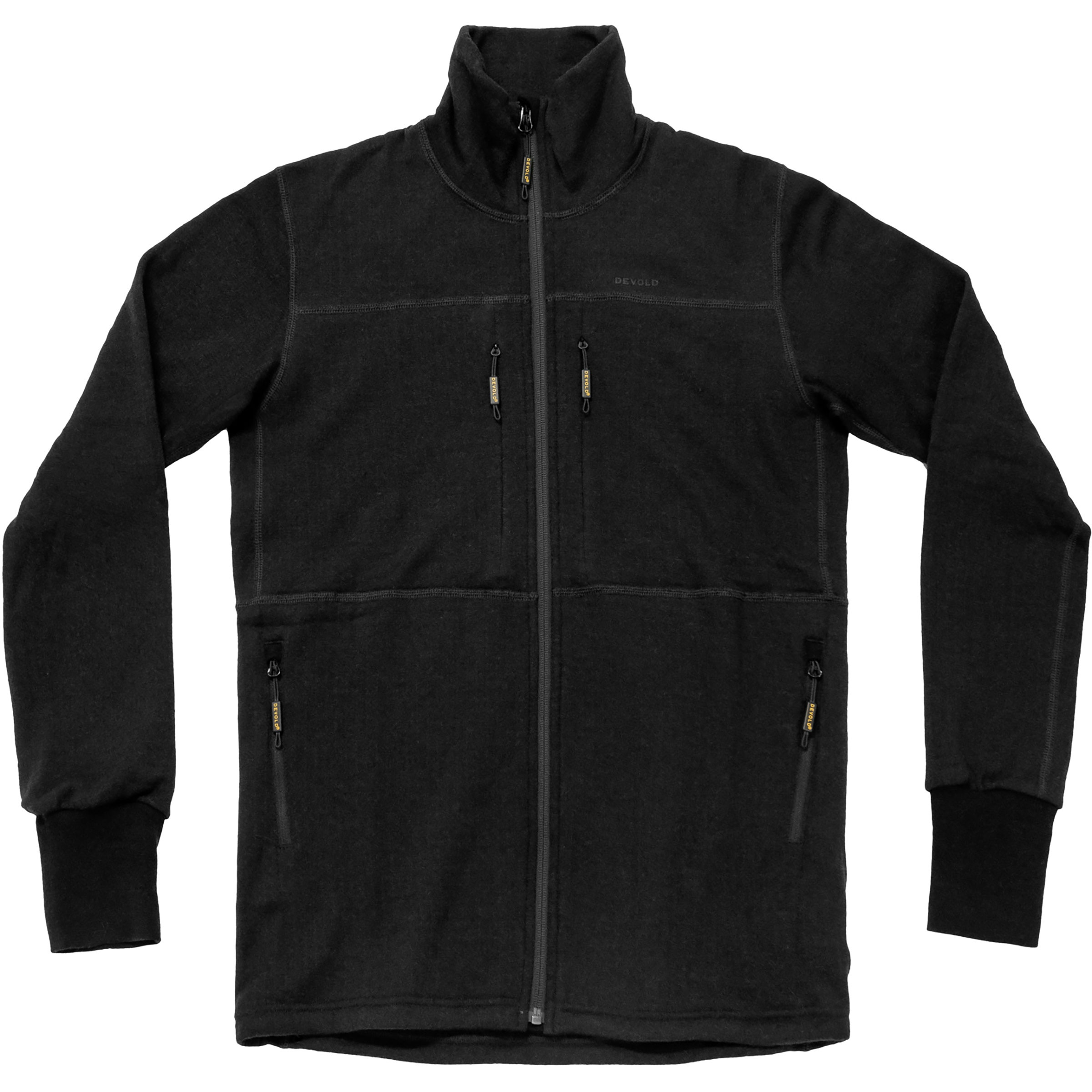 Devold Egga Grid Merino Herren Fleecejacke schwarz Größe XL Skifahren | Skitour Schnell trocknend Merinowolle
