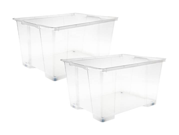 Rotho 2er-Set Box mit Rollen & Deckel EVO Easy 140 l