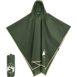 vidaXL Regenponcho 4004197, Länge 116 cm, wiederverwendbar, mit Kapuze & Kordelzug, grün, wasserdicht