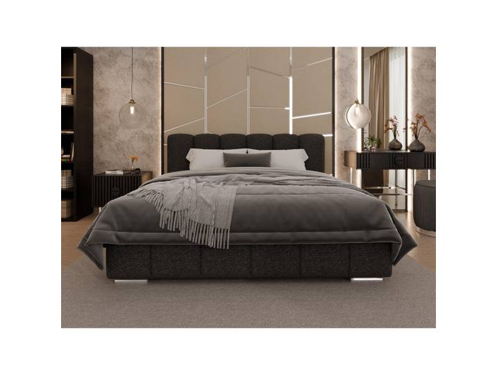 Homesy Polsterbett Zaira 180x200cm – Elegantes Polsterbett für modernen Wohnstil, Zonierte Multi-Taschen-Federkern (24cm), schwarz, Schwarz, Holz, Mode, 160x200 cm, Schlafzimmer, Betten, Polsterbetten