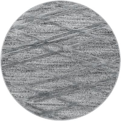 Teppich AYYILDIZ TEPPICHE "PISA 4706 , auch als Läufer und Rund", grau, H:20mm Ø:200cm, Polypropylen (PP), Teppiche, Teppich, Hoch Tief Struktur, pflegeleicht, Wohnzimmer, Schlafzimmer