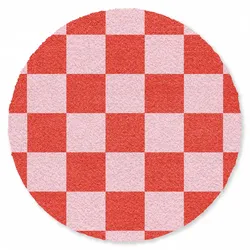 FUSSMATTE Schachbrettmuster - Rot - Rosa - Würfel Türmatte 120x120 cm
