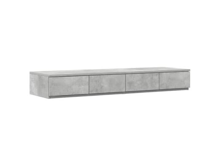 Heofavd Bettschubladen 4 Fächer Beton Grau 120x36,5x16,5cm Holzwerkstoff