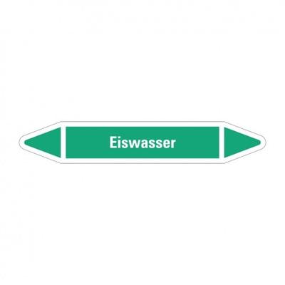 Aufkleber I RKZ-Etikett Eiswasser, grün/weiß, für Ø 25-40mm, 154x26mm, 5/Bogen