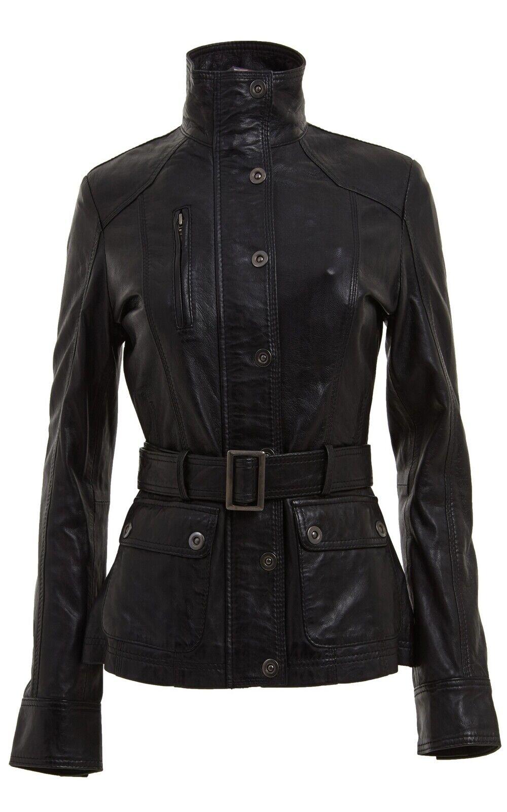 Dames leren militair geïnspireerde bikerjack-Middleton