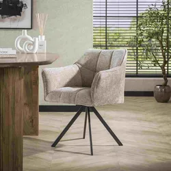 Armlehnstuhl Spinras 2er-Set, drehbar, Webstoff, modern, sand, gepolstert, Feeling4Home
