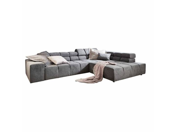 Candy Careno Ecksofa Cord oder Velours - Velours Matrix Steel ,