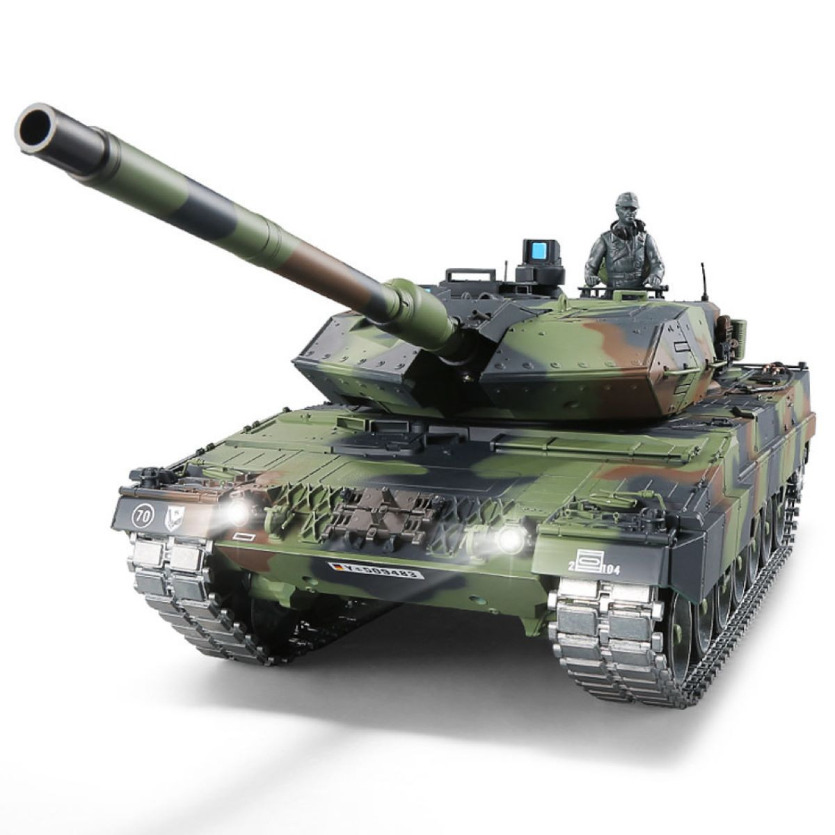 Heng Long RC Leopard 2A6 Tank Schaal 1:16 Versie V7.0 Upg-A met R&S-systeem en Metalen Kettingen
