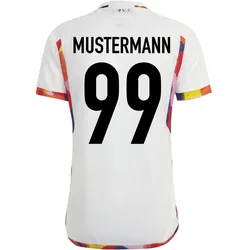 adidas Belgien 22 Auswärtstrikot weiß mit Eigenname S