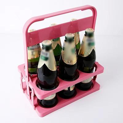 Inspired Finds Portable Foldable Beer & Beverage Rack Durable Cup Organizer And Bottle Holder For Parties & Travel pink 6holes