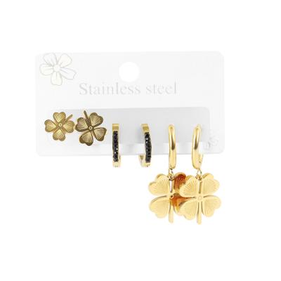 Kettenanhänger ADELIA´S "Anhänger – Kleeblatt Anhänger aus Edelstahl", gold, Schmuckanhänger, Damen, Edelstahl, Kettenanhänger, Schöne Geschenkidee zum Geburtstag