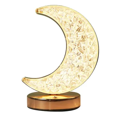 Crystal Touch Dimming Night Light For Bedroom, USB LED Ambient Table, Girls Room Home Decor, Aesthetics Moon Lamp moon