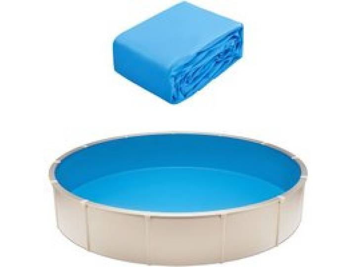 VEVOR Runde Poolfolie, φ 460x120 cm, Innenfolie, Ersatzfolie, Innenhülle, Schwimmbadfolie, Unibead-Stil Standard-Vinylfolie, verschleißfest, für Aufstellpools mit 120 cm Wandhöhe, einfarbig