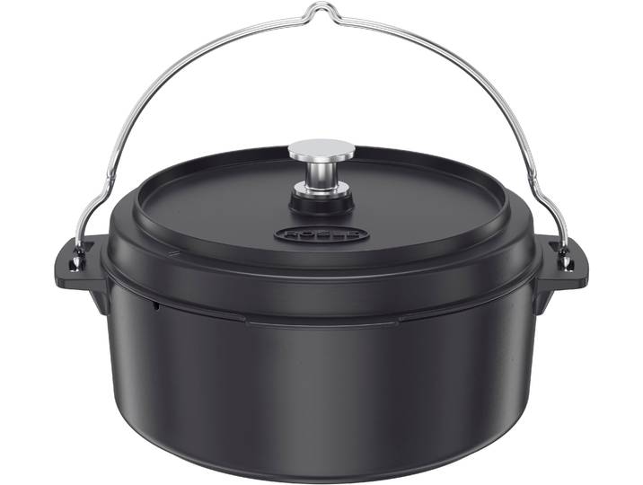 Grilltopf RÖSLE Dutch-Oven Vario , schwarz, B:36,5cm H:19cm L:43,5cm, Töpfe, Grilltopf, Ø 35 cm, 8,5 l