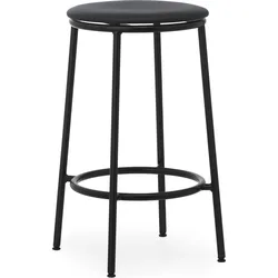 Circa Ultra Leather Black Barhocker 65 cm mit gepolstertem Sitz