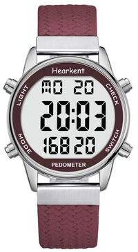 Fusion Finds Pedometer Watch Digital Step Counter Watch With Calorie & Distance Tracker For Walking red