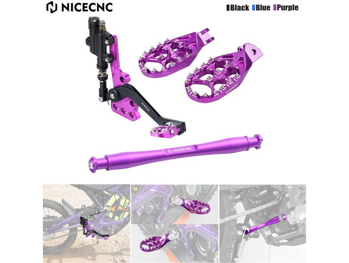 NICECNC Pour Surron Light Bee X – Ensemble de support de repose-pieds arrière hydraulique avec repose-pieds pour Sur-Ron Light Bee S