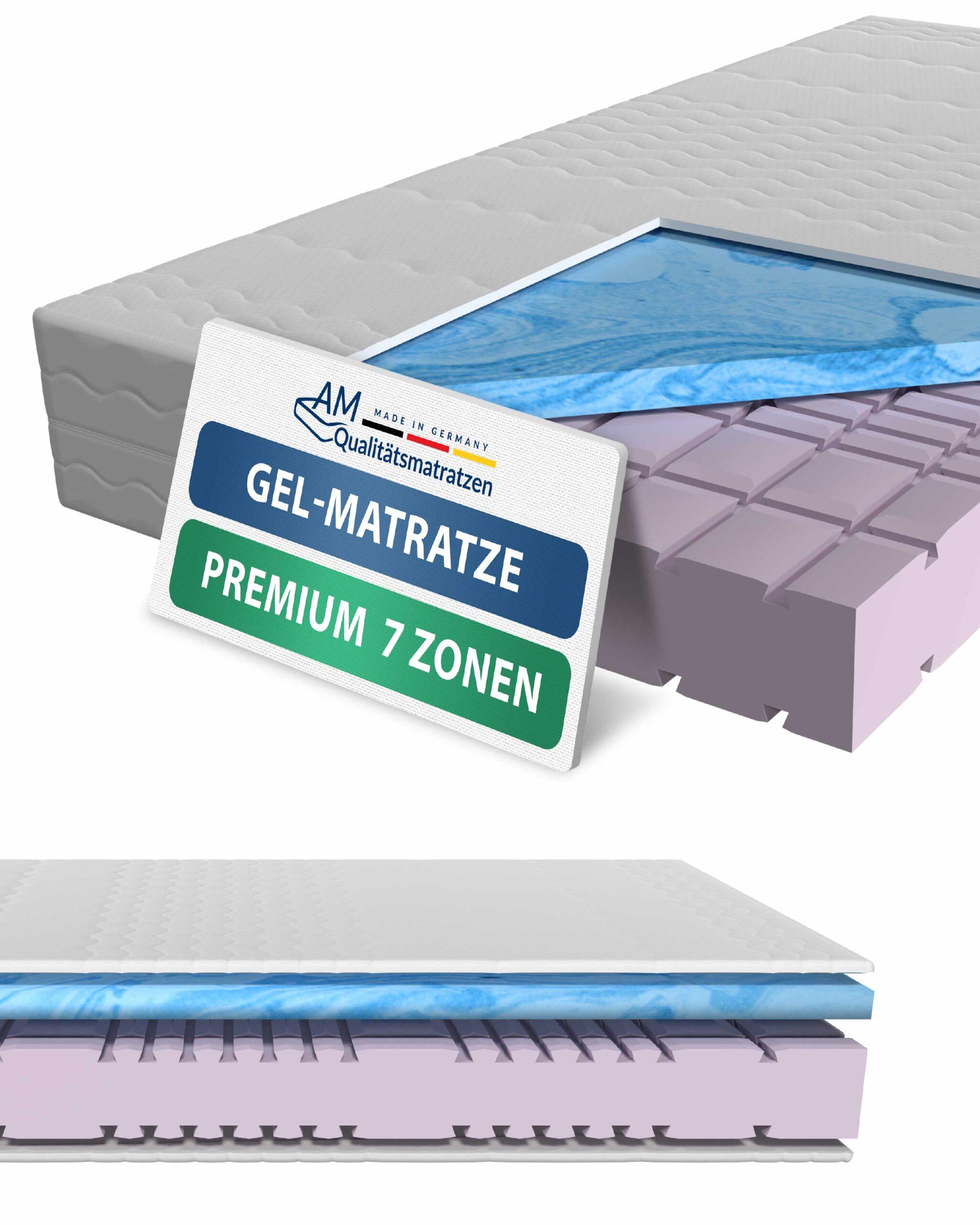 AM Qualitätsmatratzen | Premium Gelschaum-Matratze H2 - 80 x 200 cm