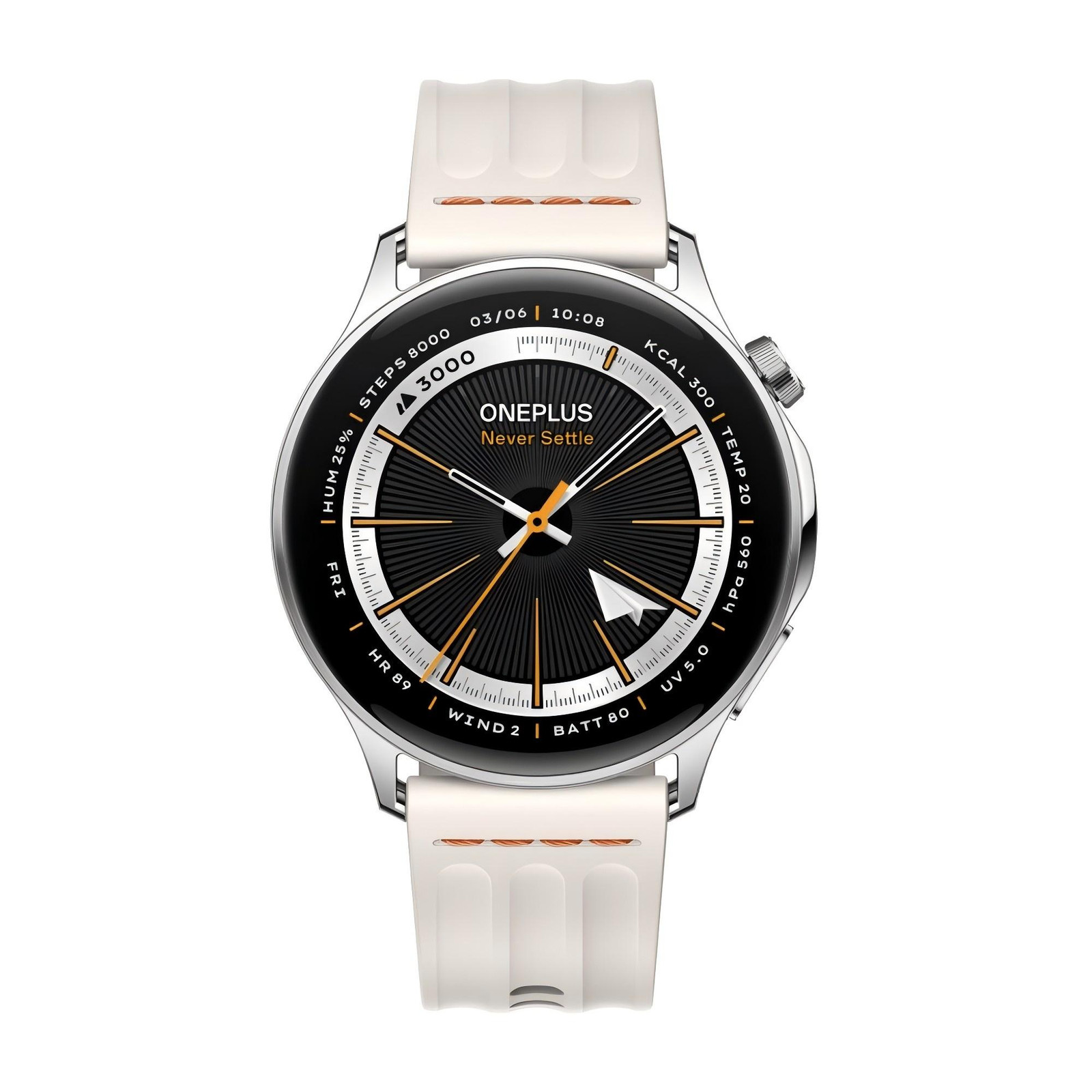 OnePlus Watch Lite zilver met witte band