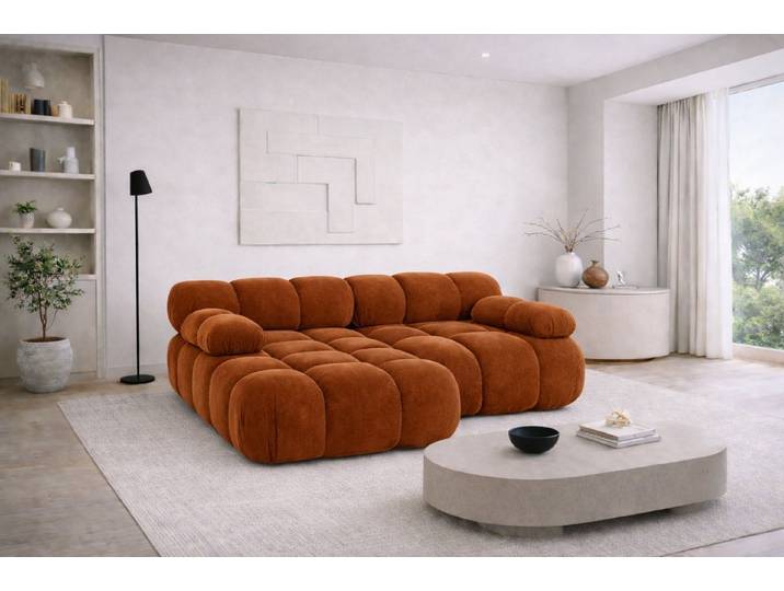 Kaiser Möbel Ecksofa L Mini, modular für Wohnzimmer, Veloursstoff Salvador, Selia, Modernes, zeitloses Design,Flexible Modul-Kombination möglich
