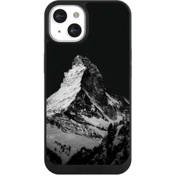 Nivocase Handyhülle für Apple iPhone 13 Hülle NIVOpure Case Schwarz Alpspitze Berg Schnee (Apple iPhone 13), Smartphone Hülle, Schwarz