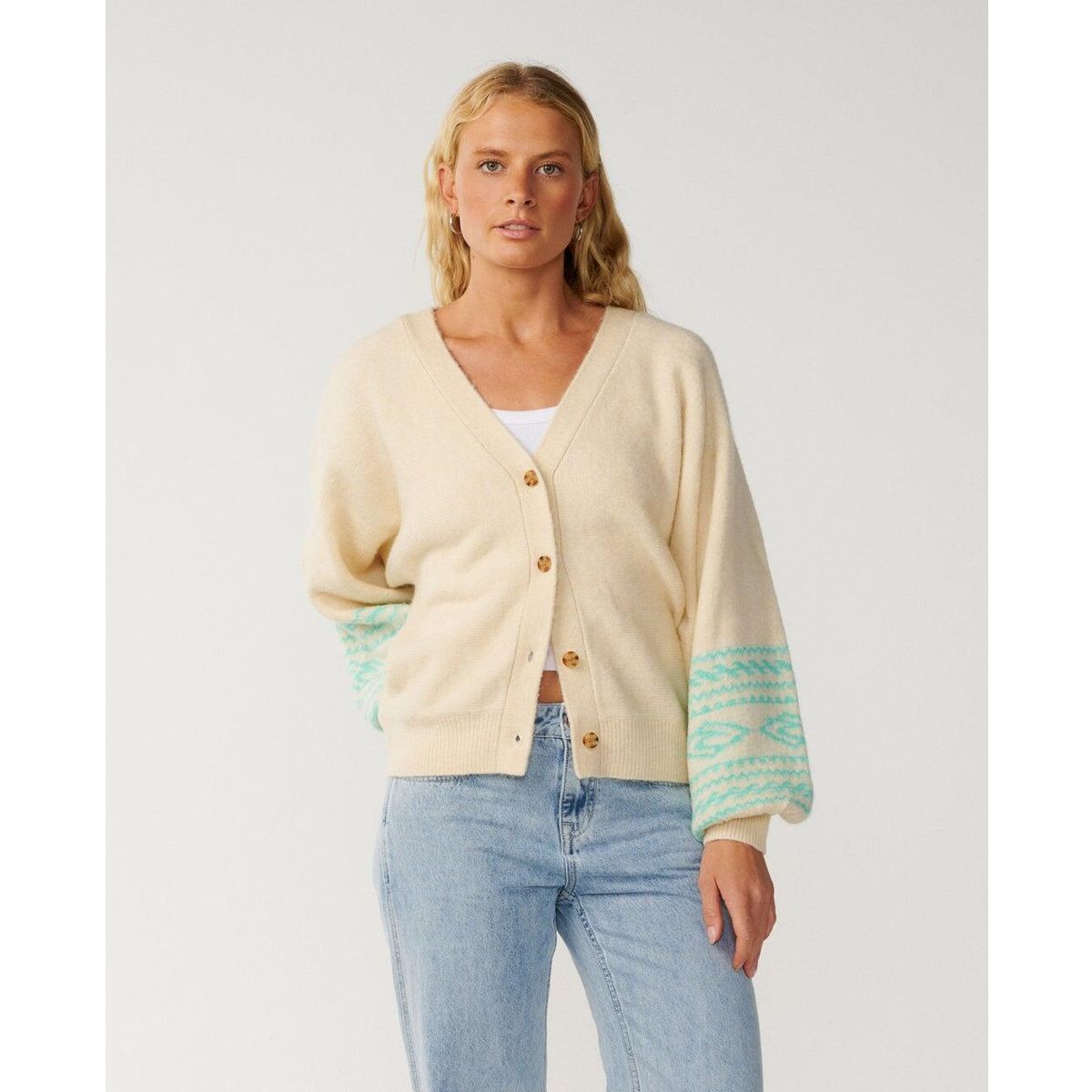 RipCurl Bossa Nova Jacquard Cardigan brazilian sand (9670) L 03XWKN-9670-L