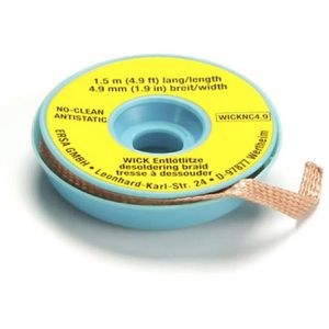 Ersa Entlötlitze NoClean Spirig 3S WICK4.9-1.5, 4,9mm breit, mit Flussmittel, Länge 1,5m