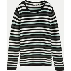 Strickpullover mit Streifenmuster Mehrfarbig L