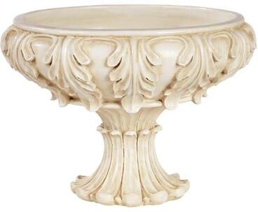 Touch of Class Acassia Decorative Centerpiece Bowl Only Antique White , Antique White