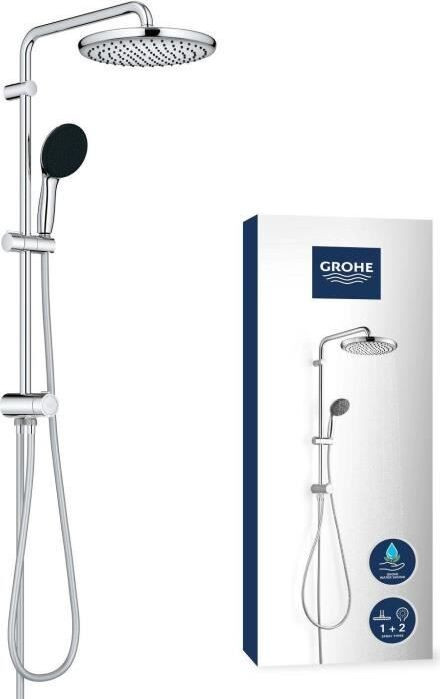 Grohe Vitalio Start Douchesysteem met 2 straalpatronen, 25 cm hoofddouche en 11 cm handdouche, chroom