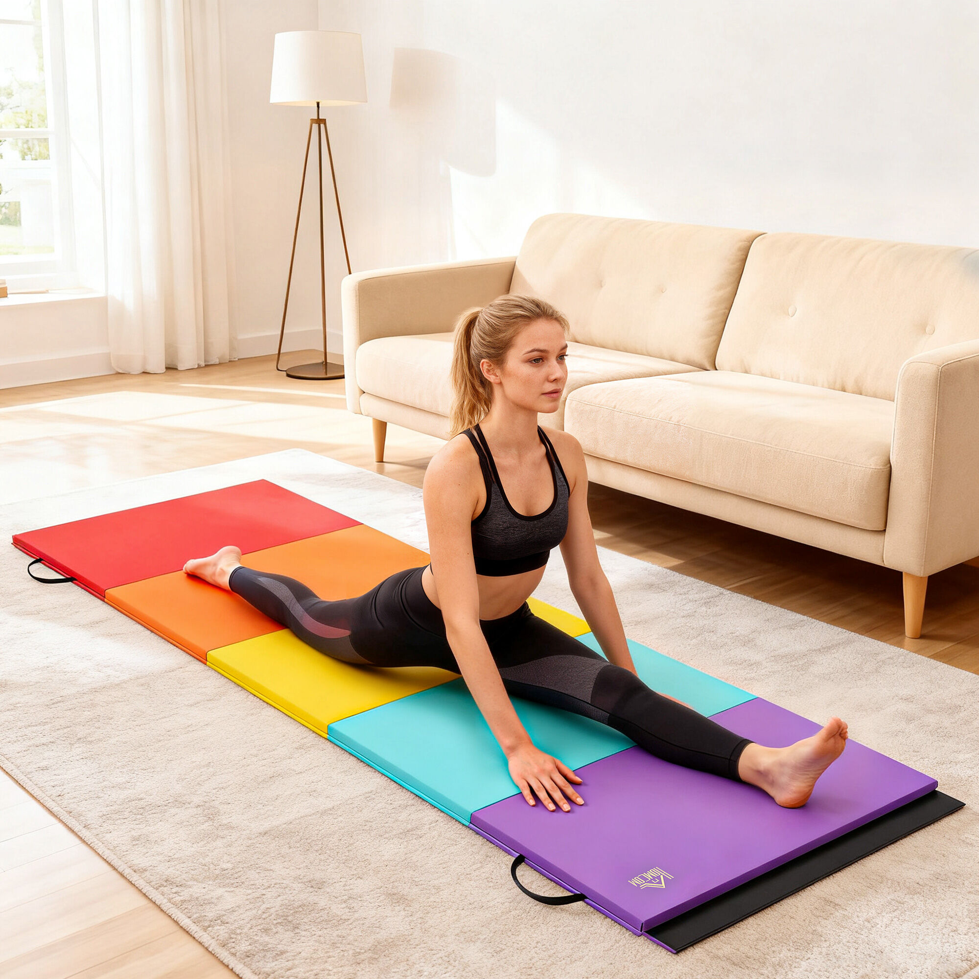 Altro Tappetino Fitness Per Palestra E Casa, 5 Pannelli Pieghevoli, 195x76x3cm