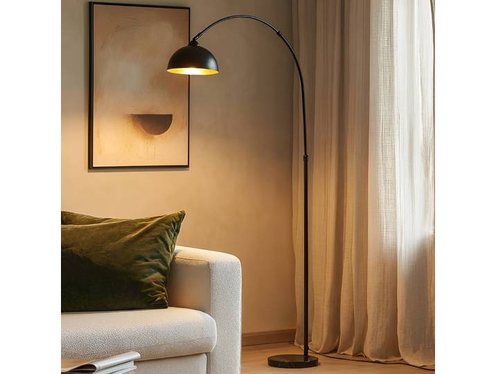 Stehlampe Tonka Lindby, schwarz, für Wohn- / Esszimmer, Metall, Modern