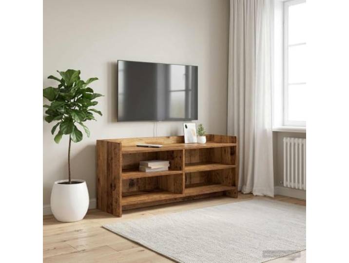 GKMBCVDFR TV-Schrank 100 x 33 x 47 cm Altholz Holzwerkstoff Rechteckige Form, pflegeleichte Oberfläche, vielseitig einsetzbar, klare Montageanleitung
