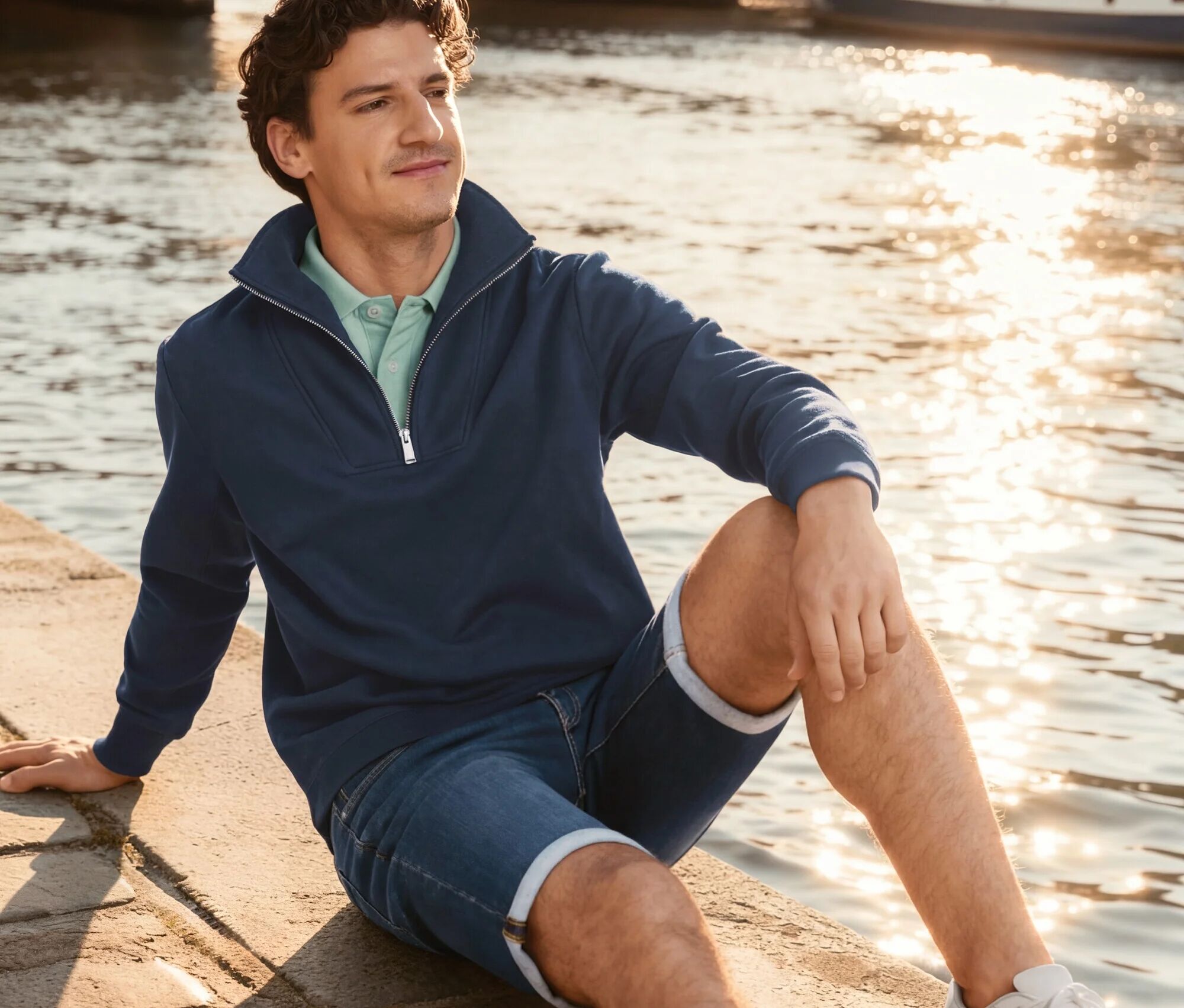 Tchibo - Sweat-Troyer - Herren - Gr. S - dunkelblau
