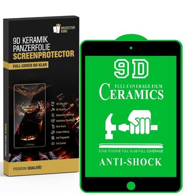1x 9D Keramik für iPad Mini 2019 FULL-COVER Panzerfolie Displayschutz Panzerschutz Schutzfolie Displayfolie Folie ANTI-SHOK ANTI-BRUCH-ANTI-STOß