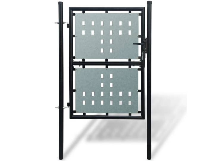 vidaXL Schwarzes Einzeltor für Zäune 100 x 150 cm
