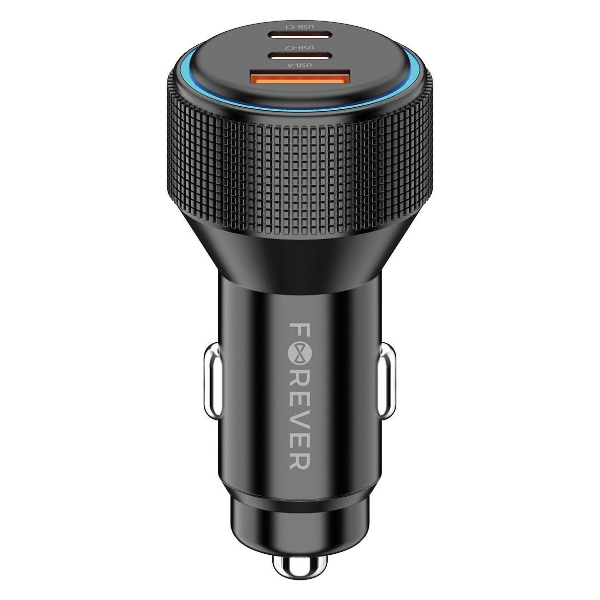 Forever CC-07-66ACC PD QC car charger 1x USB-A 2x USB-C 66W black (65532032)