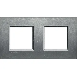 Legrand LNA4802M2NA Abdeckrahmen LIVINGLIGHT: 2-fach, 2 + 2 Module, Farbe: Alu Natur